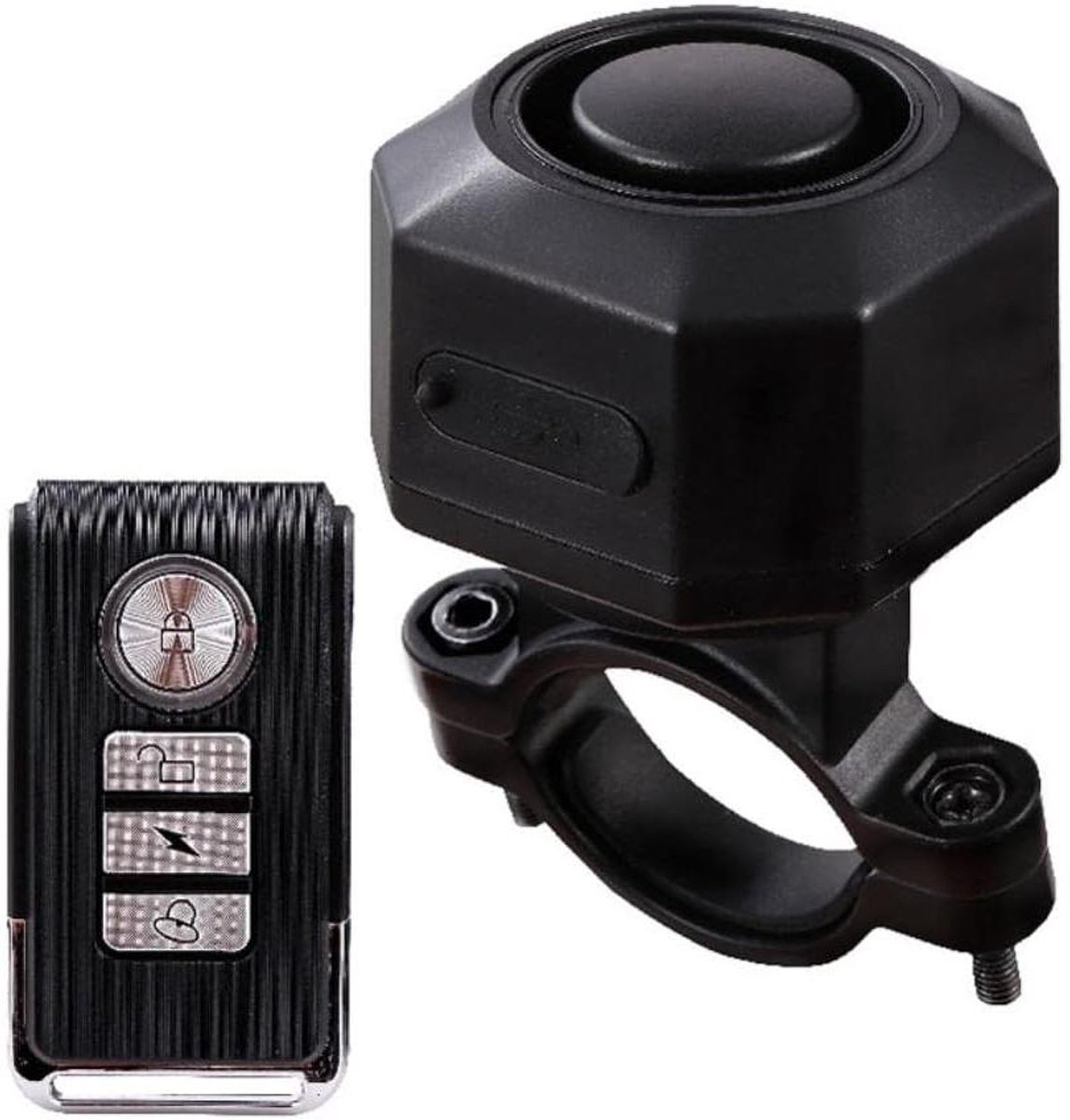 Fietsalarmsysteem - Scooter alarm - Voertuig beveiligen - Draadloze afstandsbediening - 9x9x7 cm - Zwart
