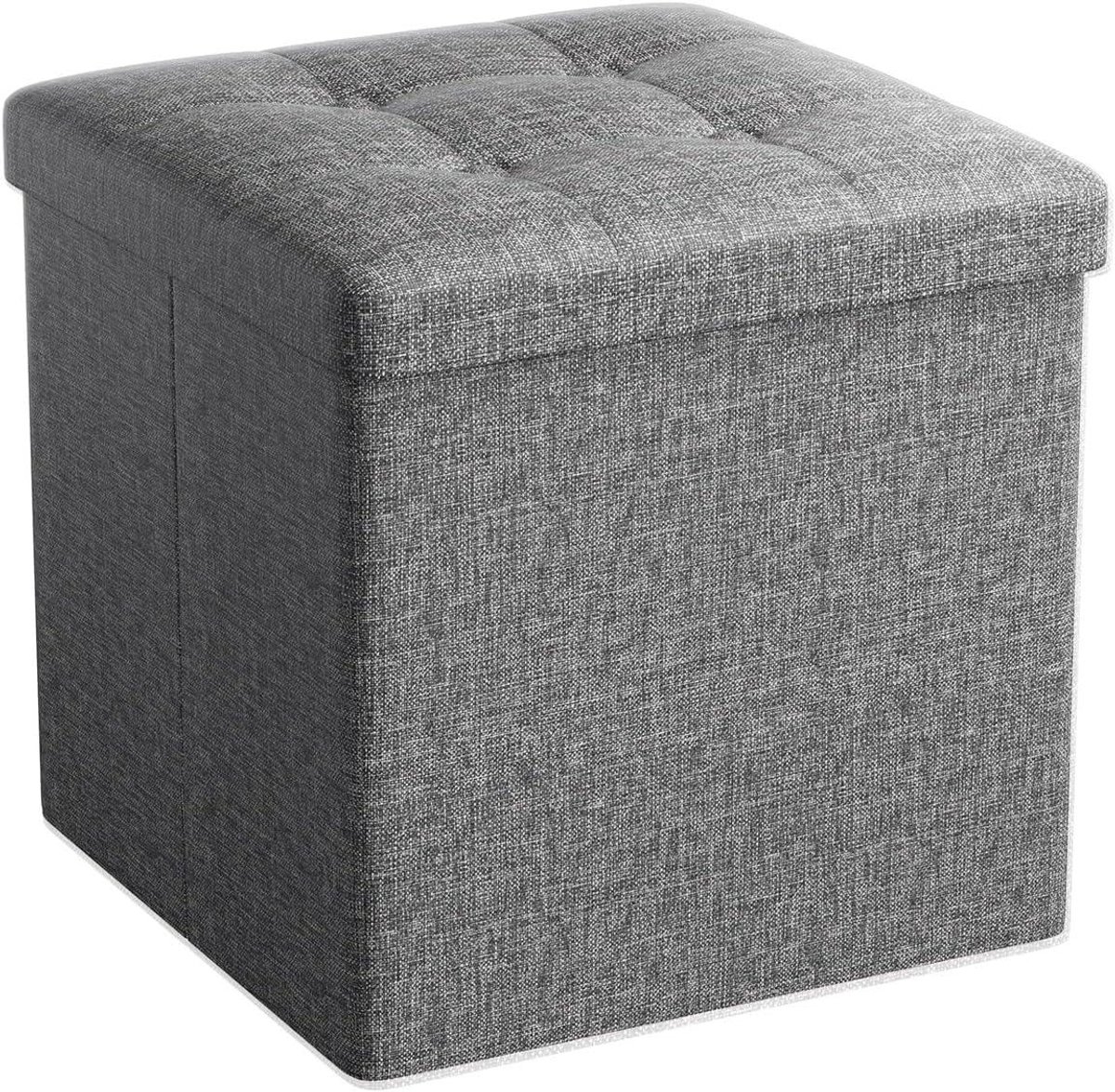 Opvouwbare Opbergstoel - Voetkruk met Opslag - Ruimte Besparen - Verborgen Opbergruimte - 30x30x30 cm - Grijs