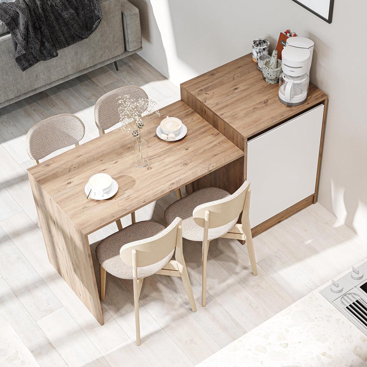 Keukeneiland met opbergruimte - Keukentafel eettafel - Kleine keuken inrichten - Multifunc