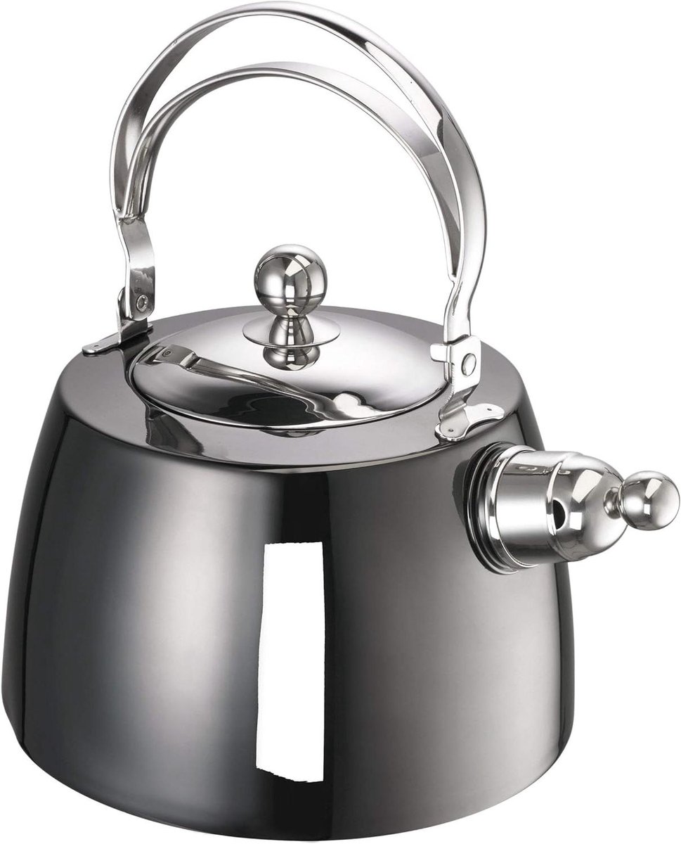 Fluitketel Louis - Theepot Kook - Snel Water Koken - Energiebesparend Kookoppervlak - 2 Liter - Antraciet