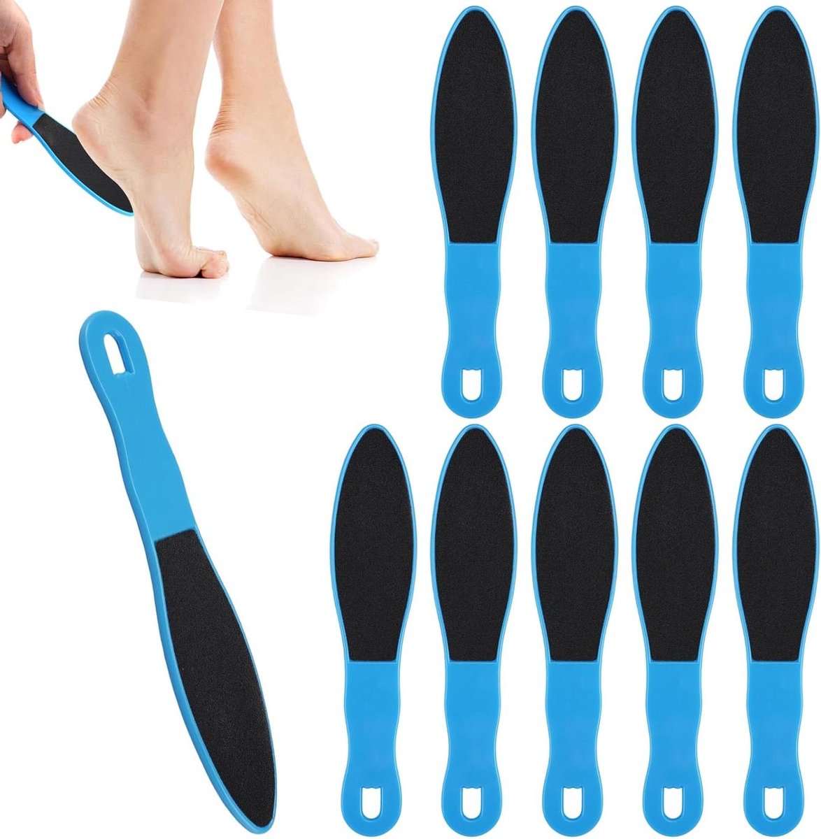 Callus Bestanden - Voetvijl Set - Voetverzorging - Dubbelzijdig Ontwerp - 10 Stuks - Blauw