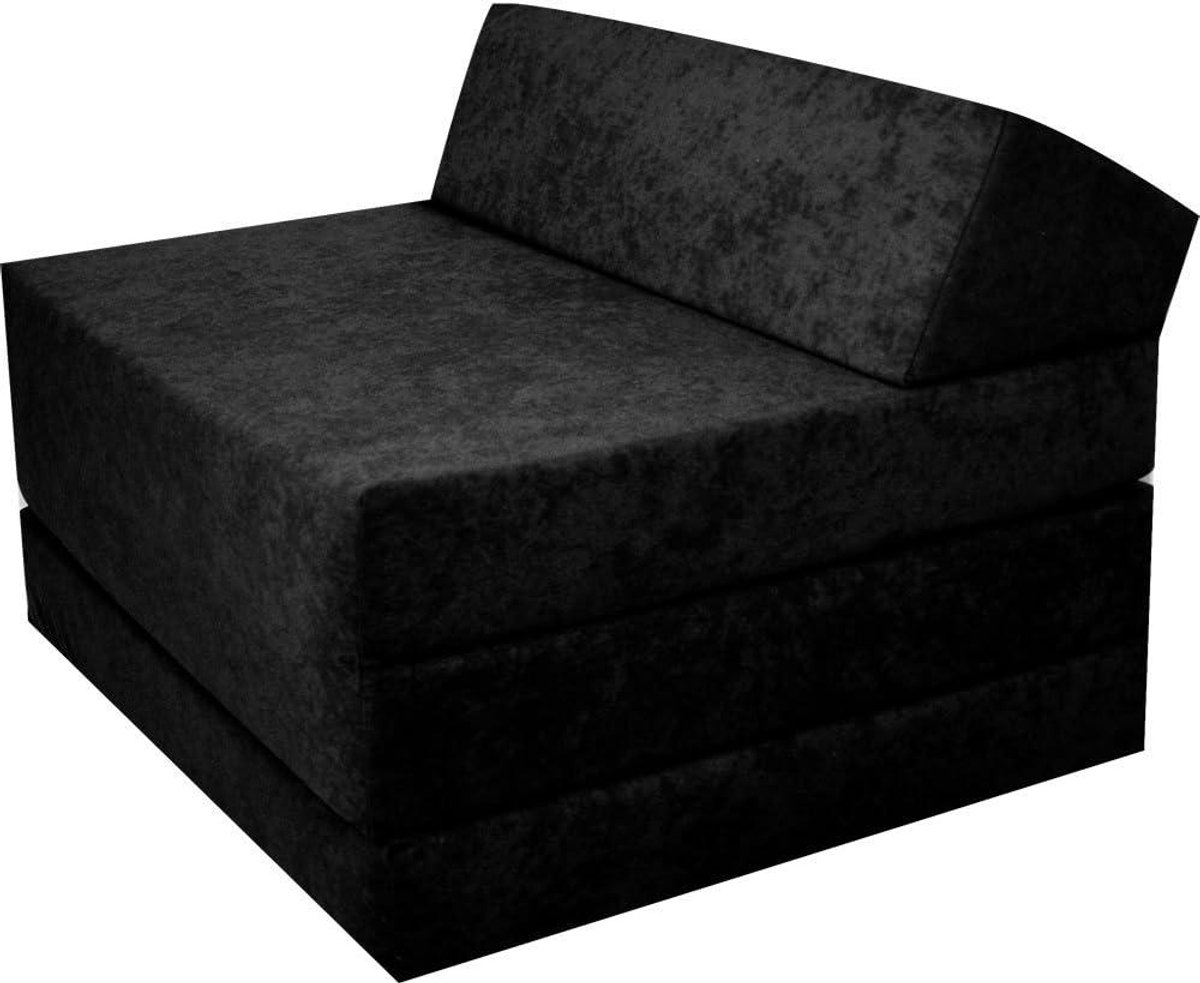 Vouwmatras Gastenmatras - Slaapmat - Ontspannen slapen - 3-voudig opvouwbaar - 200x70x10cm - Zwart