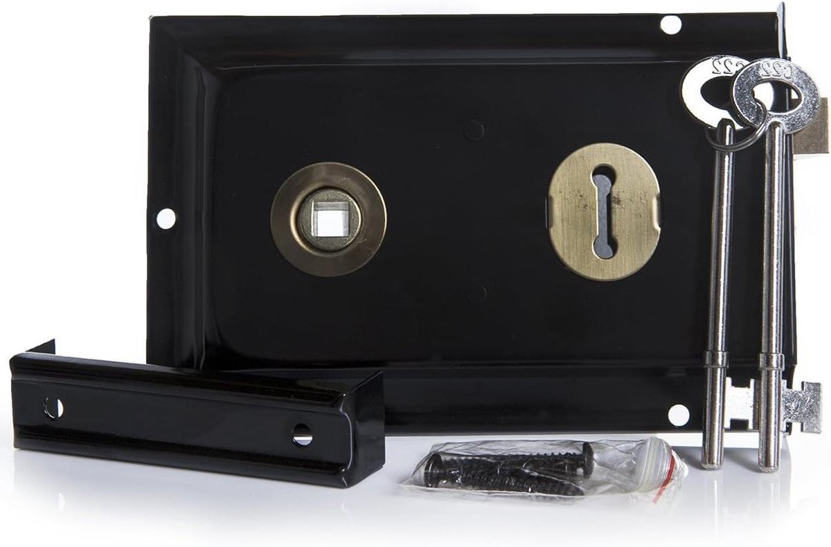 Insteekslot Deur - Deurslot Binnen - Schuur Poort - Links Rechts - 156 x 104mm - Zwart