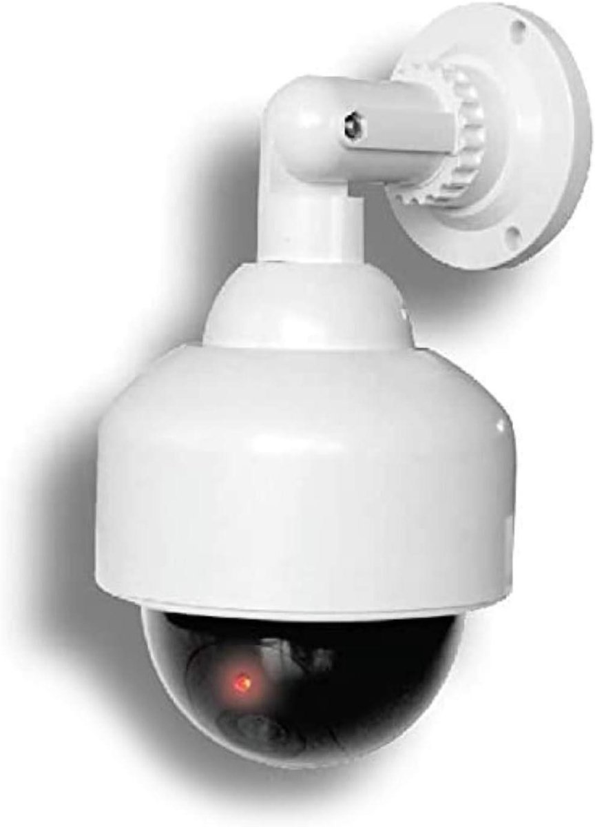Realistische dummy camera - Bewakingscamera nep - Afschrikken ongenode gasten - Waterdicht met knipperlicht - 1 stuk - Wit