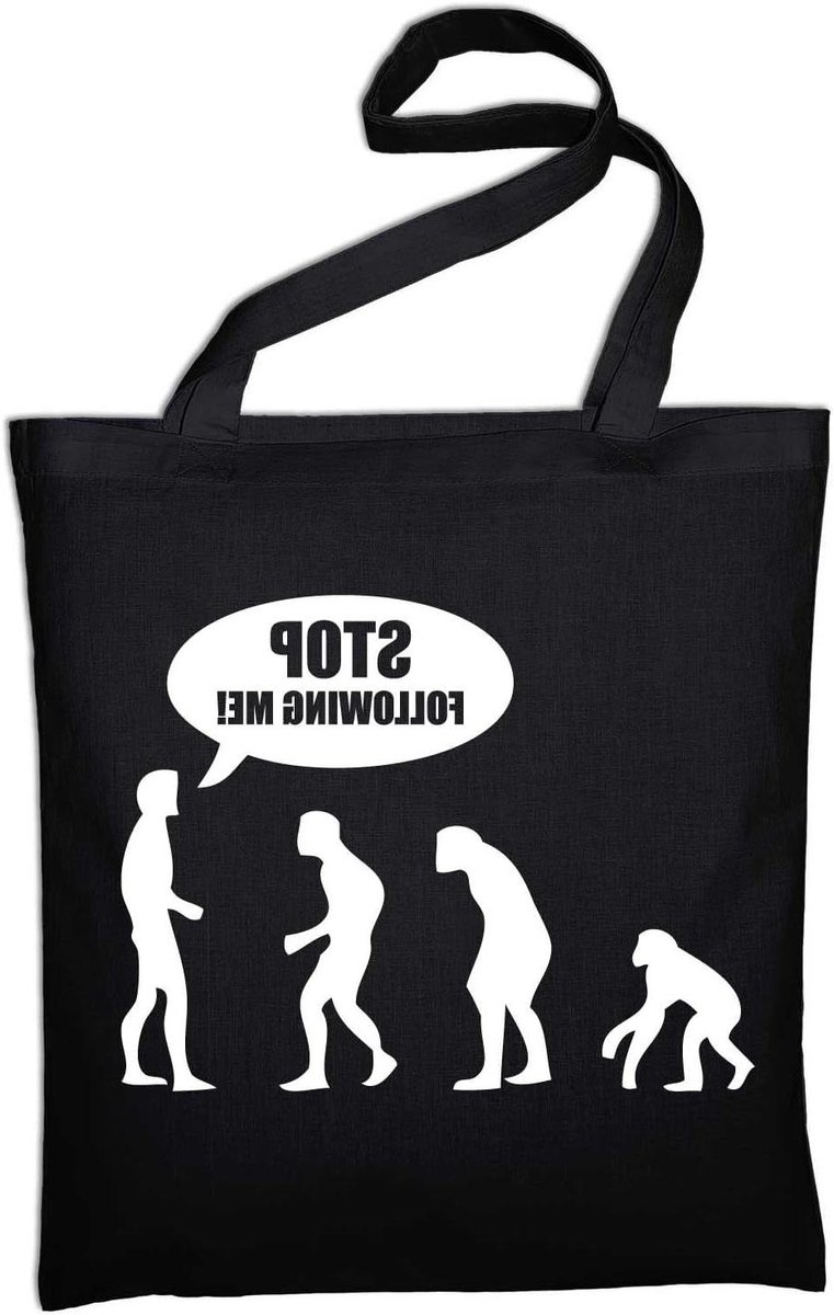 Schoudertas Unisex - Katoenen Tas - Boodschappen Doen - 100% Katoen - 38 x 42 cm - Zwart