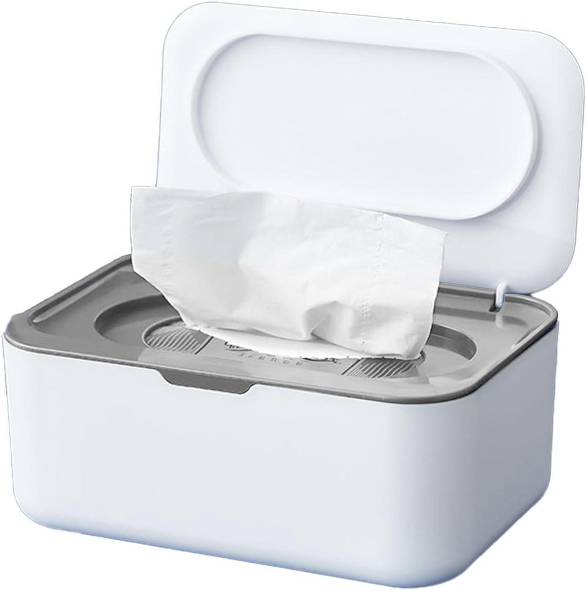 Wipes Opbergdoos - Babydoekjes Houder - Hygiënisch Houden - Eén Hand Bediening - 19.8 x 13 x 8.4 cm - Blauw