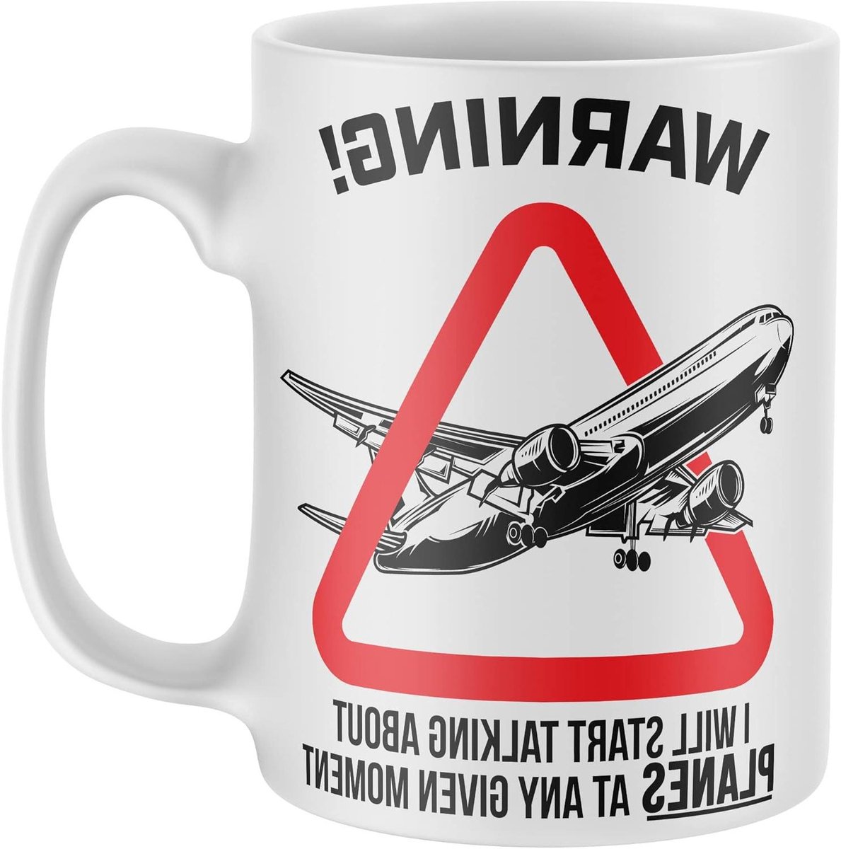 Vliegtuigen Mok - Grappig Koffiekop - Cadeau Idee - Grappig Vliegtuigontwerp - 11 oz - Wit