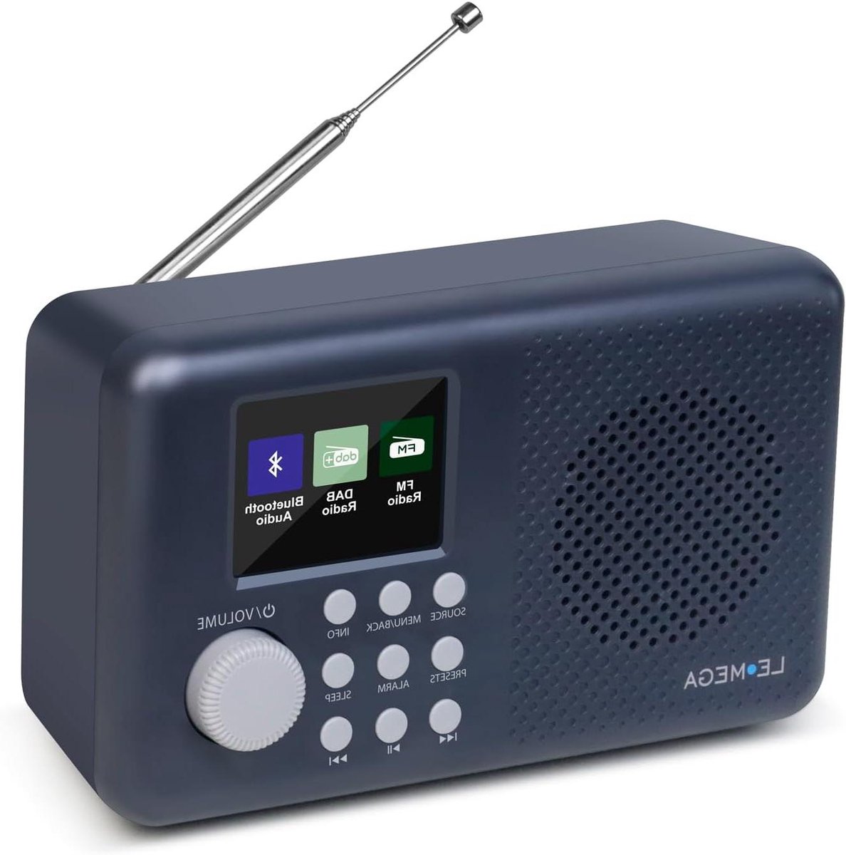 DAB Radio - Draadloze Muziekspeler - Muziek Luisteren - Met Kleurendisplay - 17.5 cm Breed - Donkergrijs