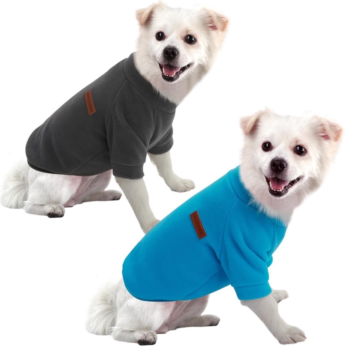 Hondenhoodie voor Kleine Honden, Warm en Lichtgewicht, Elastisch met Zachte Textuur, Gemakkelijk Aan te Trekken, 2 Stuks in Blauw en Grijs, Perfect voor Chihuahua's en Andere Kleine Rassen