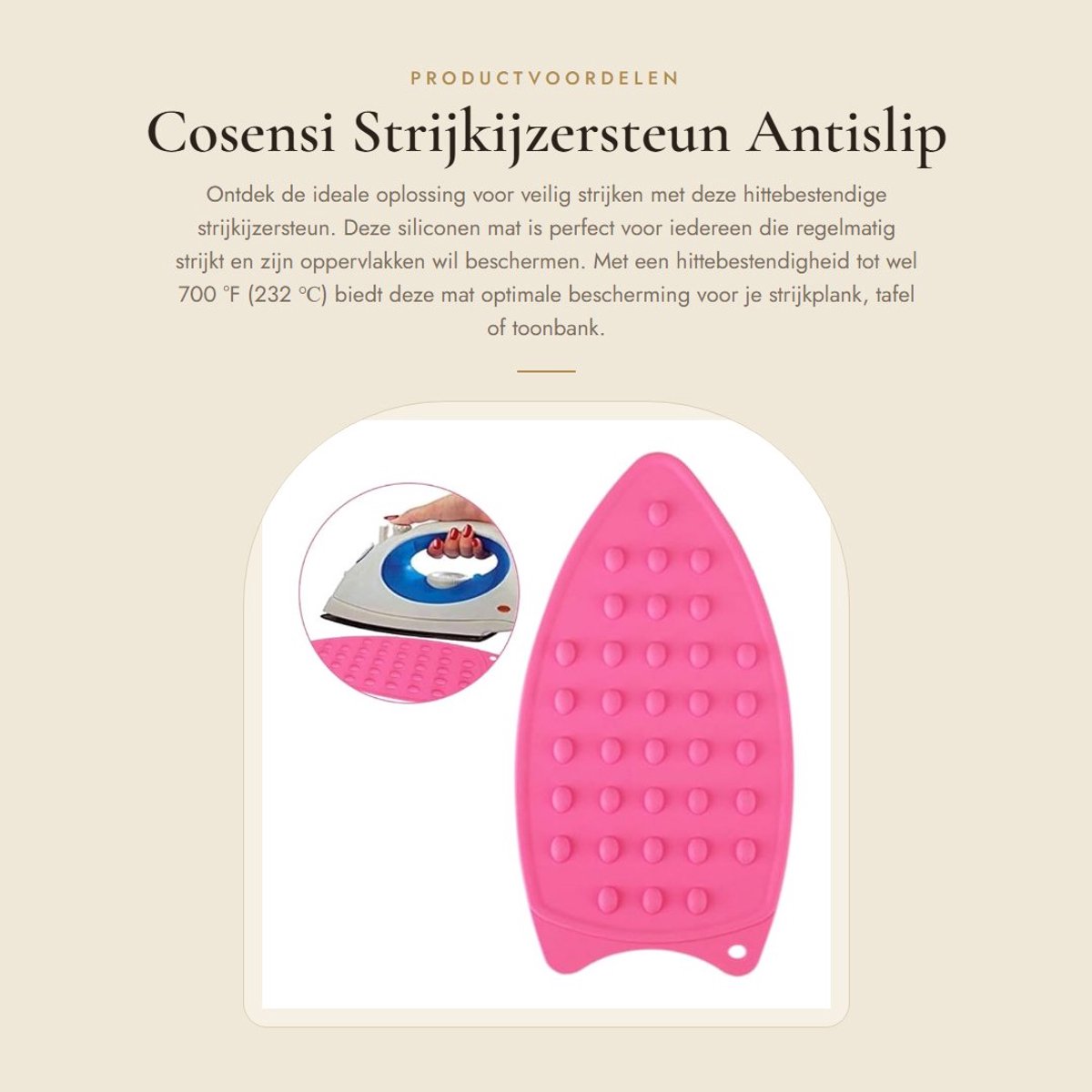 Dailygoods- Strijkijzersteun Hittebestendig - Antislip Mat - Siliconen Pad - Potstandaard - Hittebestendig tot 232 ℃ - Eenvoudige Opslag - Hittebestendige Mat