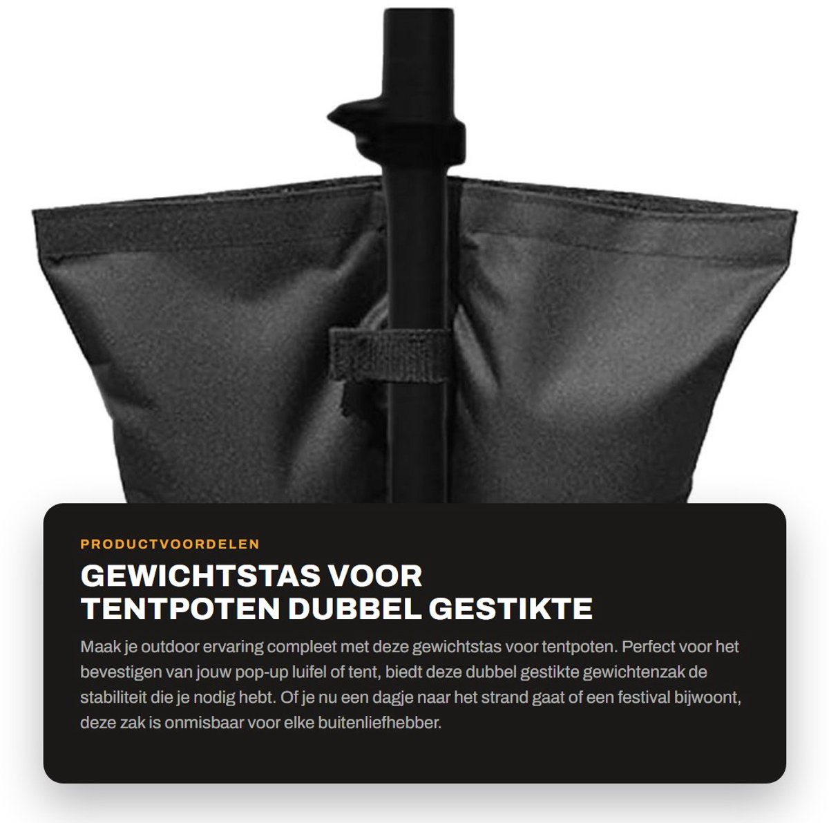 Dailygoods- Gewichtstas Dubbel gestikt - Universele Gewichtzakken - Outdoor Ankerzak - Voor Tentstandaard - Hoogwaardig Oxford-Materiaal - Duurzaam en Handig - Gewichtzak