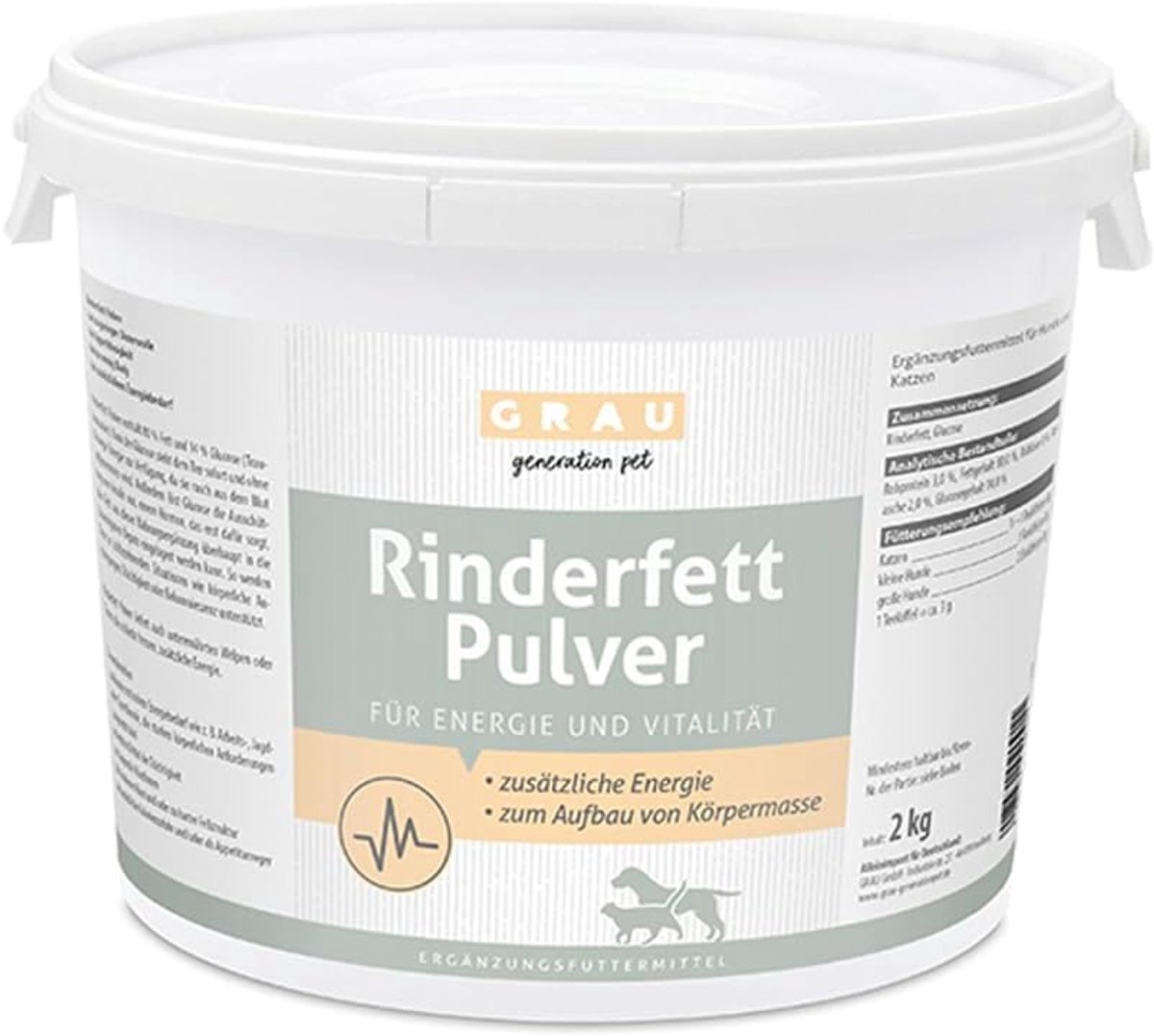 Thijox - Rundvetpoeder 2 kg - 80% vetgehalte - Snelle energieleverancier voor honden en katten - Aanvullend diervoeder - Verhoogt energieniveau - Idea