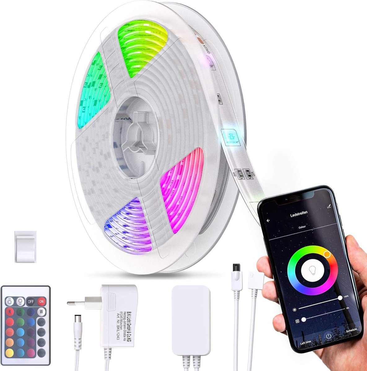 SnelShoppen - Smart LED Strip 5 meter - WiFi Lightstrip RGB Dimbaar - Kleurverandering - Siliconencoating - Zelfklevend - LED Lights met Afstandsbedie