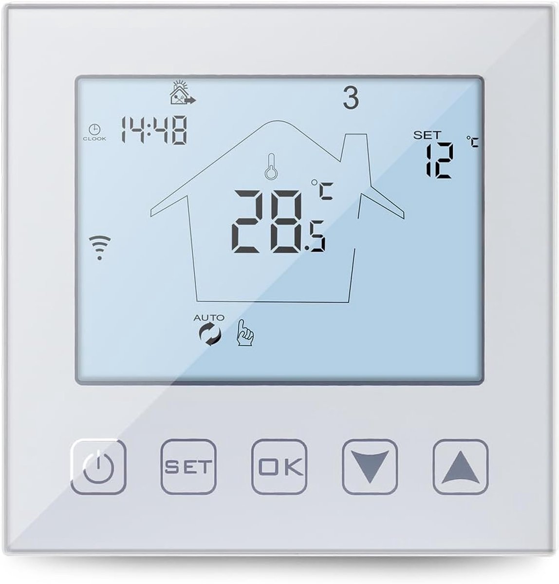 SnelShoppen - WiFi Thermostaat voor Vloerverwarming Water, Smart Thermostat Compatibel met Alexa en Google Assistant, Eenvoudig te Installeren, KTF015