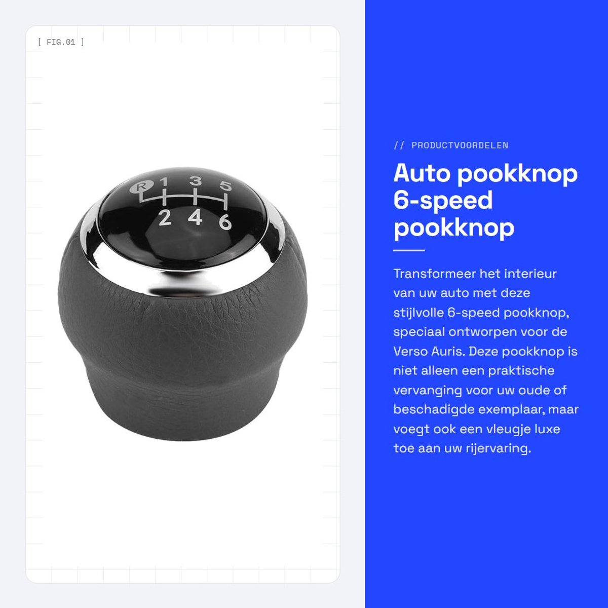 Dailygoods- Pookknop Gemaakt van hoogwaardig materiaal - Pookknop voor Verso Auris 2007-2013 - Hittebestendig - Slijtvast - Ergonomisch ontwerp - Luxe stijlvol design - Versnellingspook