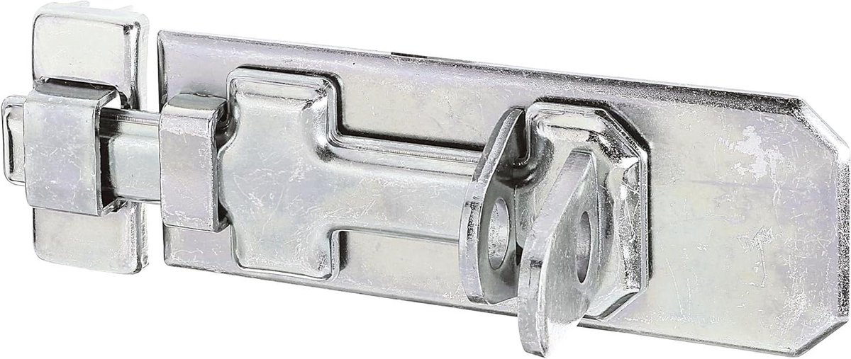 Veiligheidsluiting Plat - Schuifgrendel Bevestiging - Deuren Zekeren - Geel Verzinkt Staal - 120 x 45 mm - Zilverkleurig