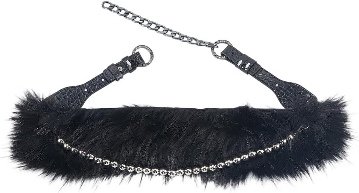Dikke verstelbare faux fur leren tailleband voor dames, trendy punk grunge riem voor jurken en kostuums
