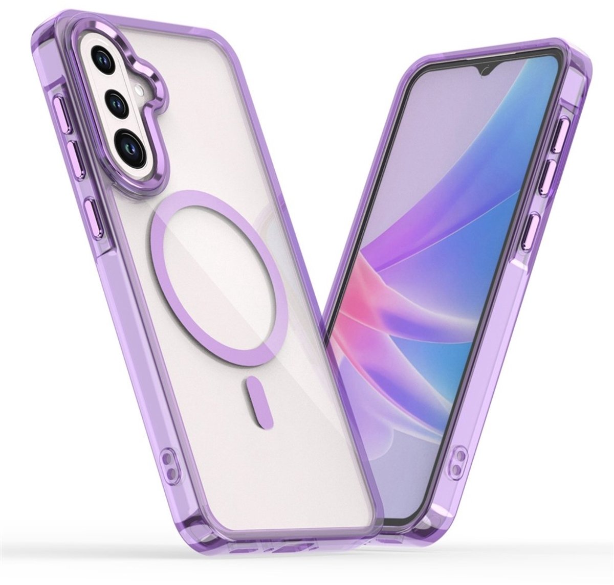 Coverup Hoesje - Geschikt voor Samsung Galaxy A57 Hoesje - Coverup Clear TPU Back Cover - MagSafe Compatible - Paars