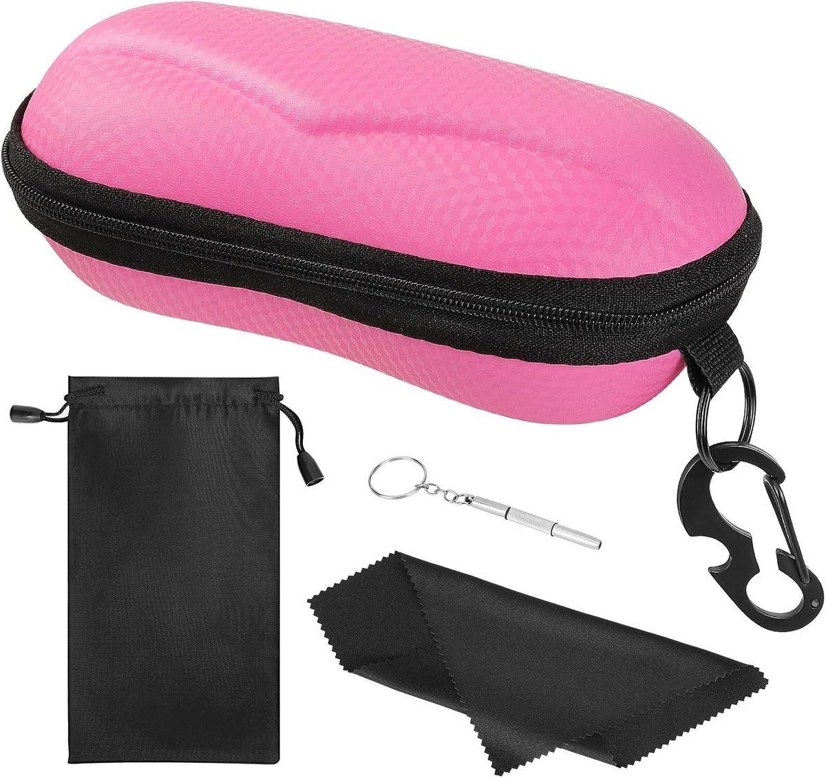 EVA Semi Hard Shell Zonnebril Etui voor Unisex, Ideaal voor Opberging van Zonnebrillen en Brillen met Haakje