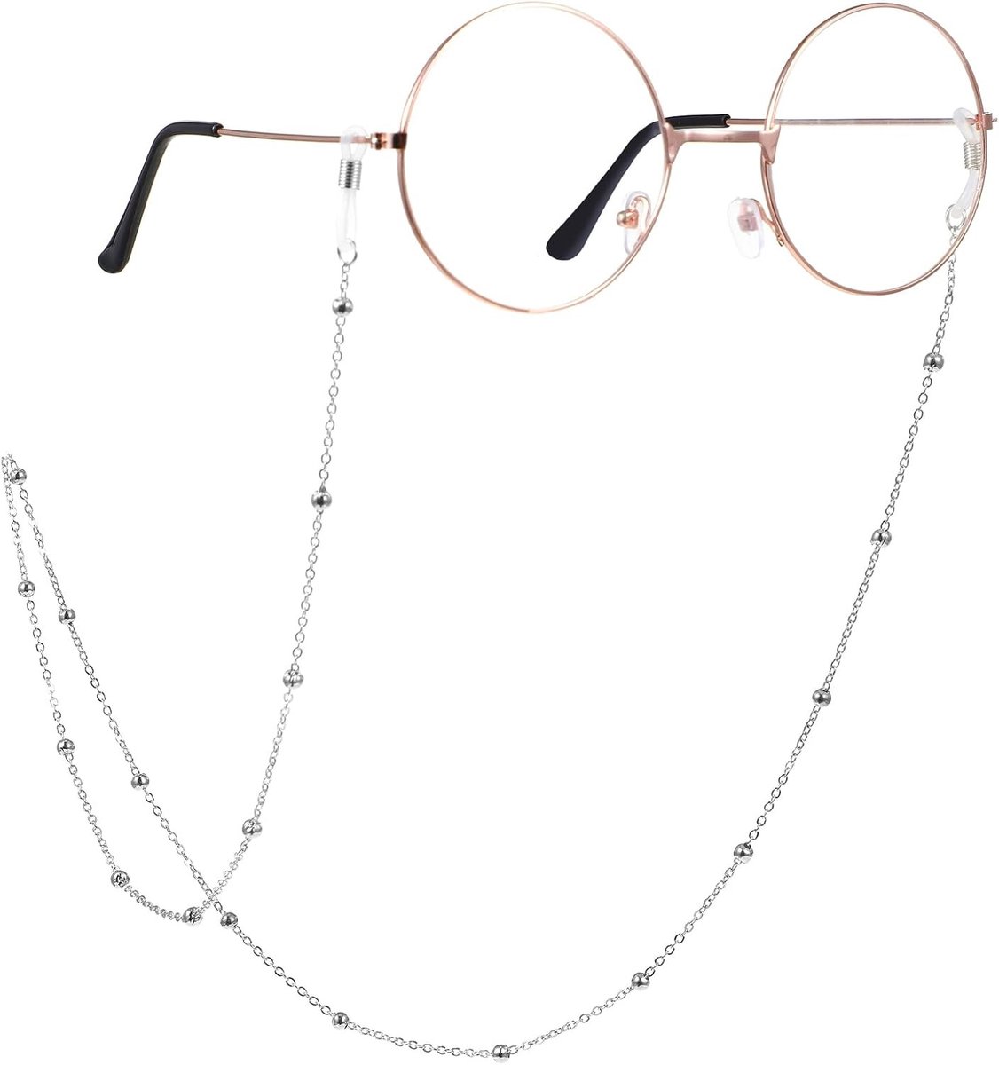 Stijlvolle 70 cm brillenketting met parels - Anti-verlies lanyard voor leesbrillen, zonnebrillen en sportbrillen