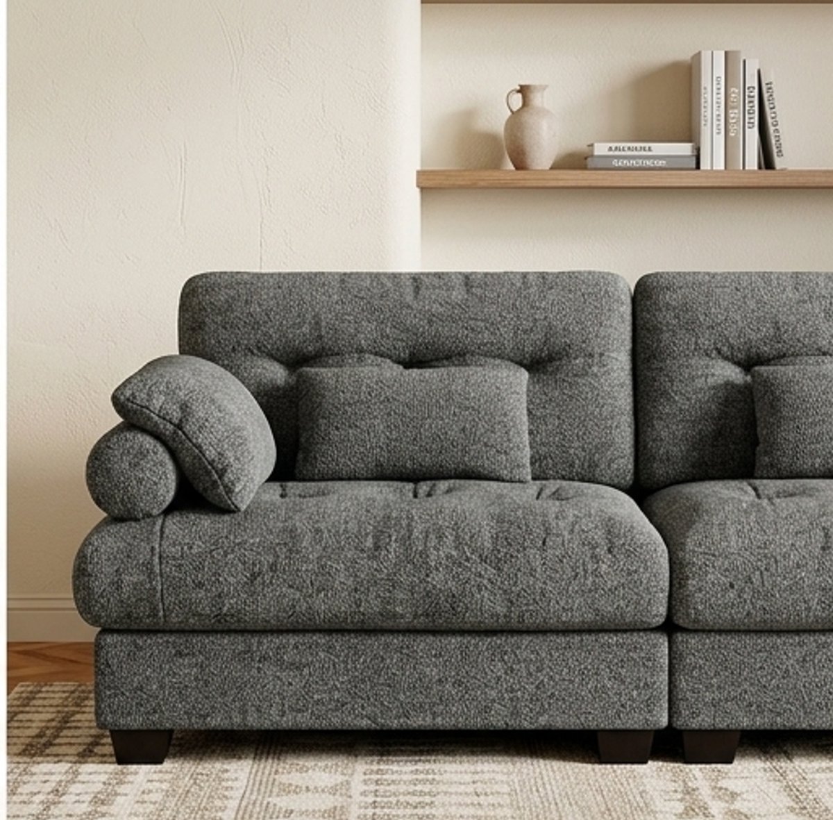 Luxe Cloud Hoekbank XL met - Grijs - Novihome