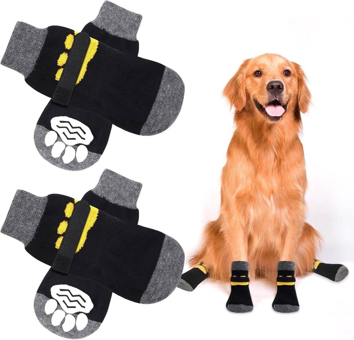 2 Paar Antislip Sokken voor Honden, Zachte Bescherming voor Huisdieren, Antislip Hondenkousen voor Kleine en Middelgrote Honden