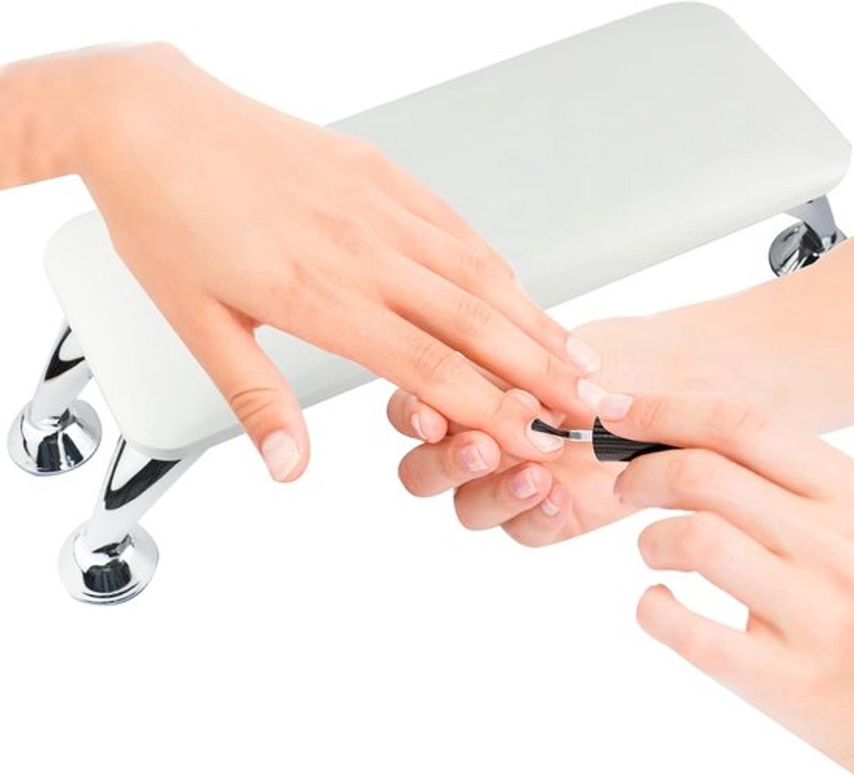 Professionele Manicure Armsteun van Microfiber Leer, Handkussen voor Nageltechniek en Nagelverzorging - Wit, Comfortabel en Duurzaam