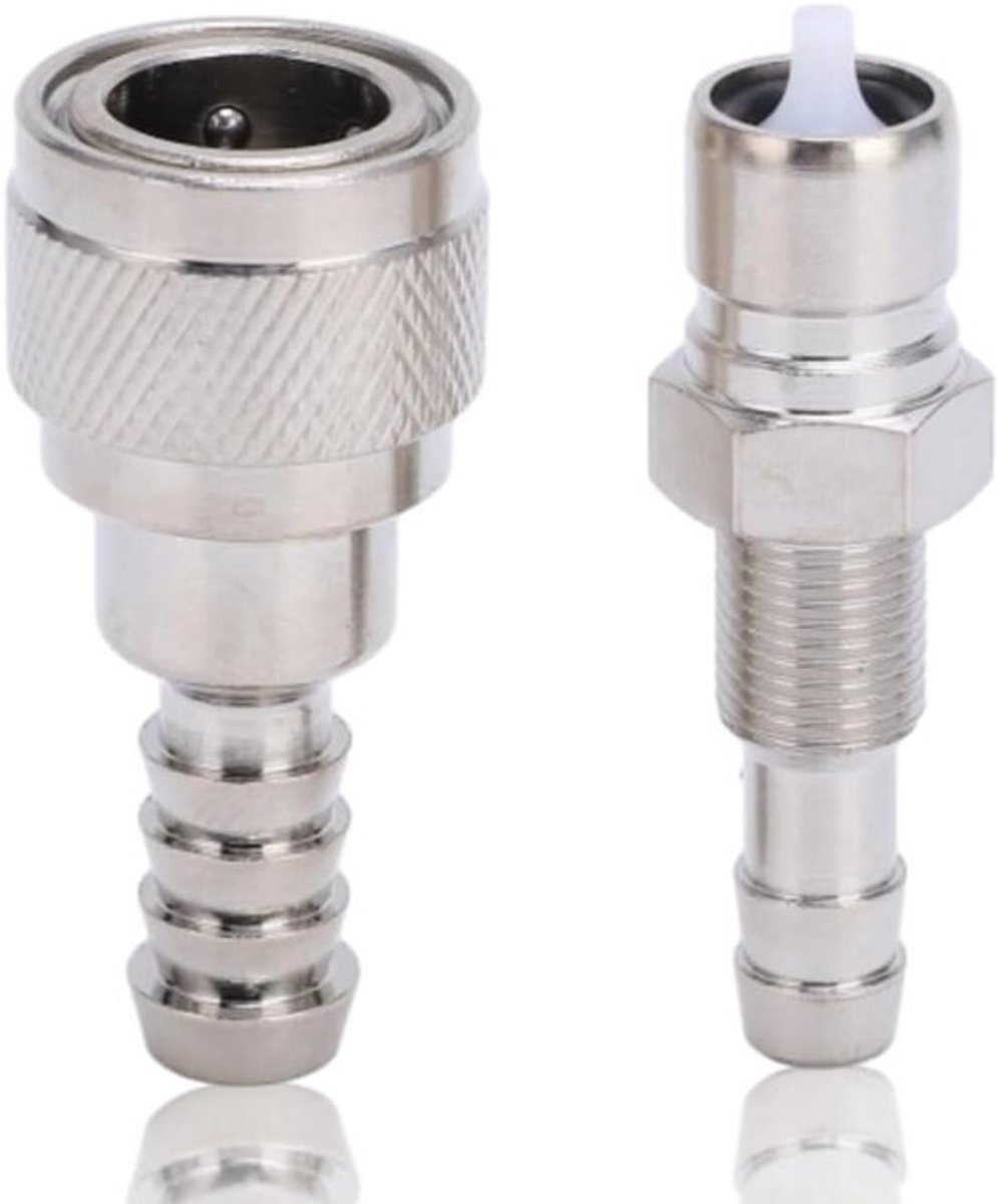 2 Stuks Brandstofslang Connector, Brandstoflijn Verbinder Man/Vrouw voor Buitenboordmotor 2 en 4 Takt Motoren