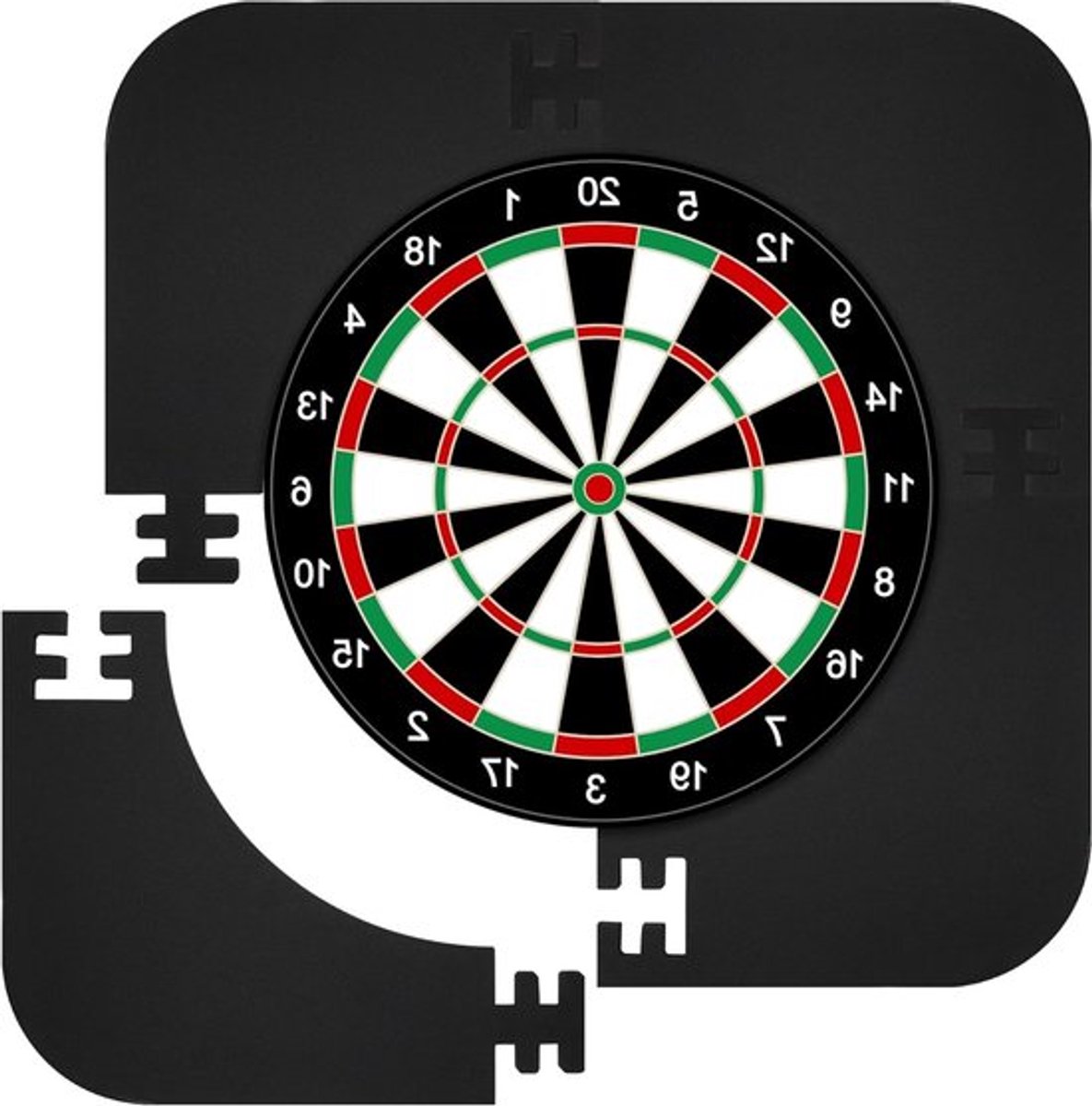 Dartbord Surround van Duurzaam EVA Materiaal, Wandbeschermer voor Gemiste Worpen, Geschikt voor Alle Standaard Dartborden (Zwart)