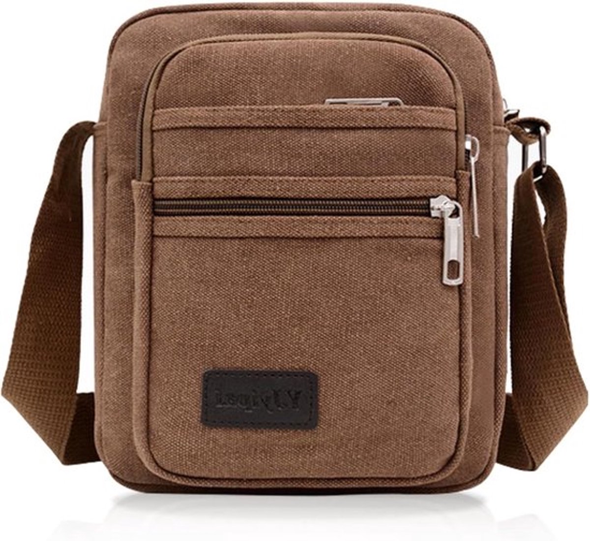 Casual crossbody-tas van canvas voor mannen, multi-pocket schoudertas voor sport, reizen en fietsen