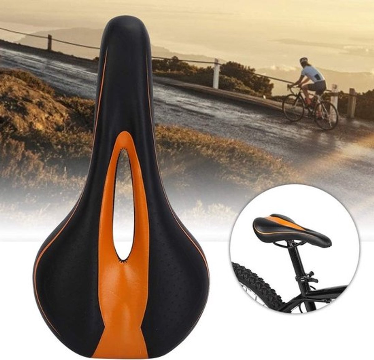 Zachte en Comfortabele Fietszadel voor Mountainbikes - Waterdicht, Holle Kussen, Ideaal voor Lange Rit en Fietsaccessoires