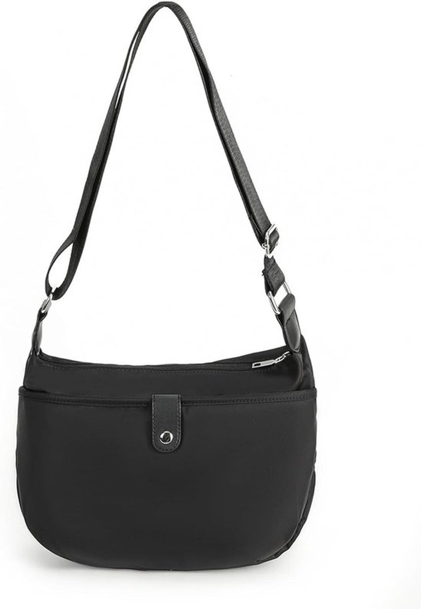 Dames crossbody tas van waterdicht nylon, lichte crescentvormige schoudertas met meerdere vakken