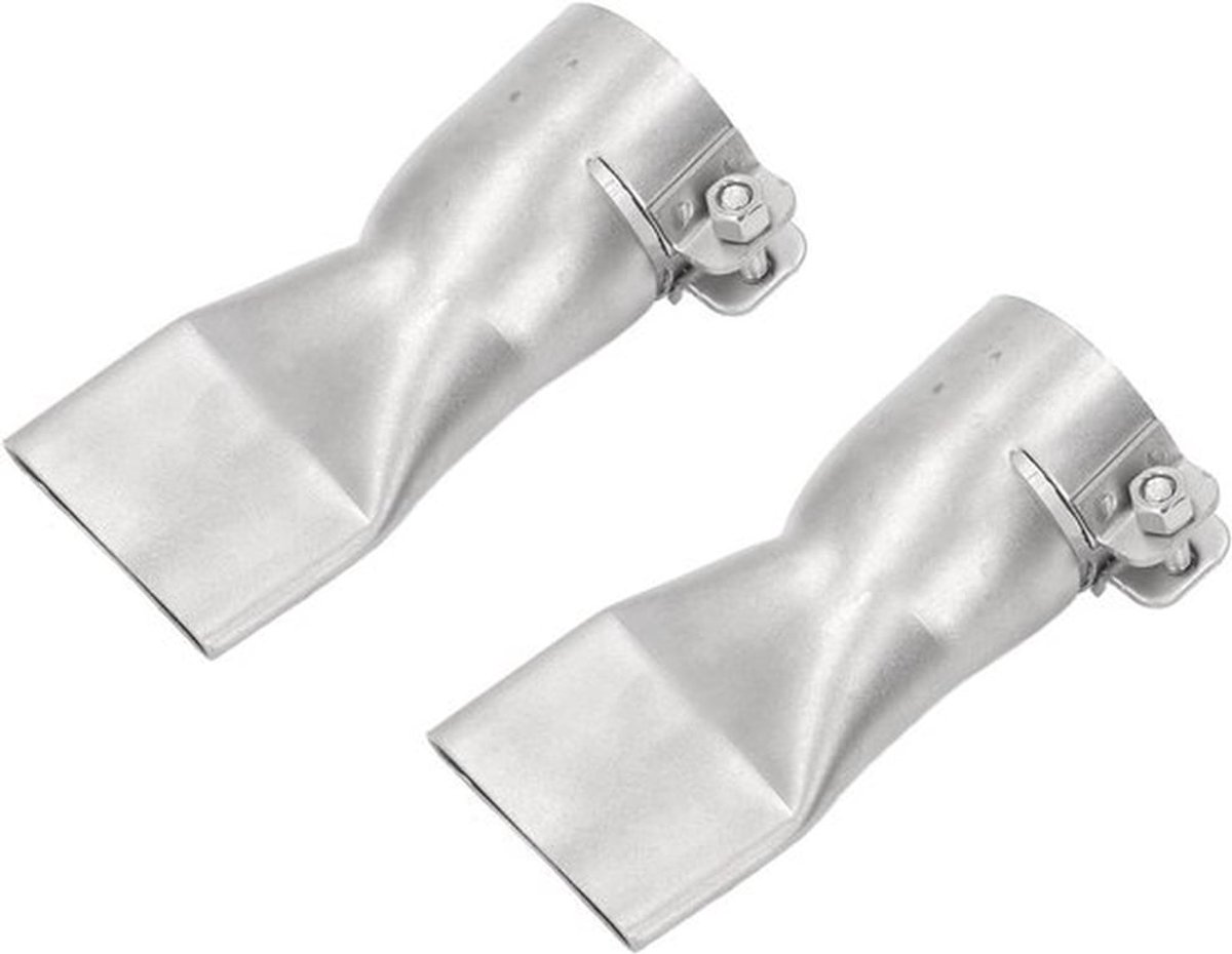 Set van 2 Stuks 40mm Platte Lasmondstukken van Roestvrij Staal voor Hittebestendige Hittepistolen, Geschikt voor Laswerk en Thermisch Behandelen