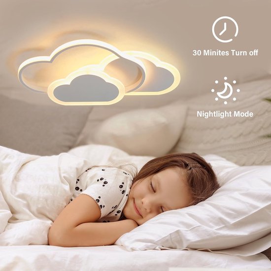 Moderne LED Plafondlamp voor Kinderkamer met Afstandsbediening en Nachtlichtfunctie - 42CM van Merkloos — afbeelding 3