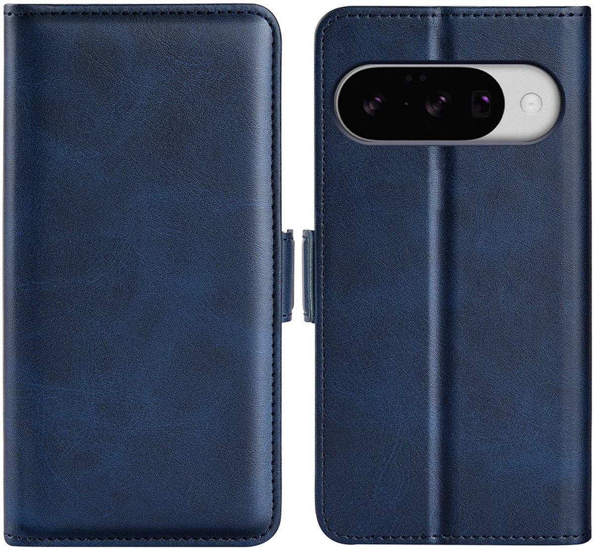 MobyDefend Hoesje - Geschikt voor Google Pixel 11 - Luxe Wallet Book Case (Sluiting Zijkant) - Blauw