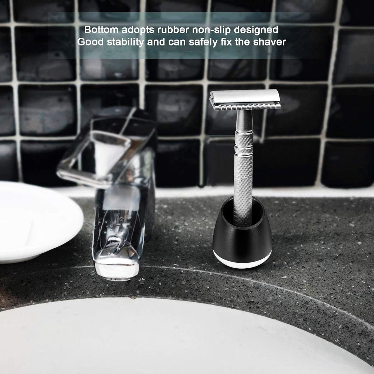 Scheerapparaat Standaard - Scheerstandaard Houder - Baardverzorging Mannen - Snel Drogen Ontwerp - 39 x 40 mm - Aluminium