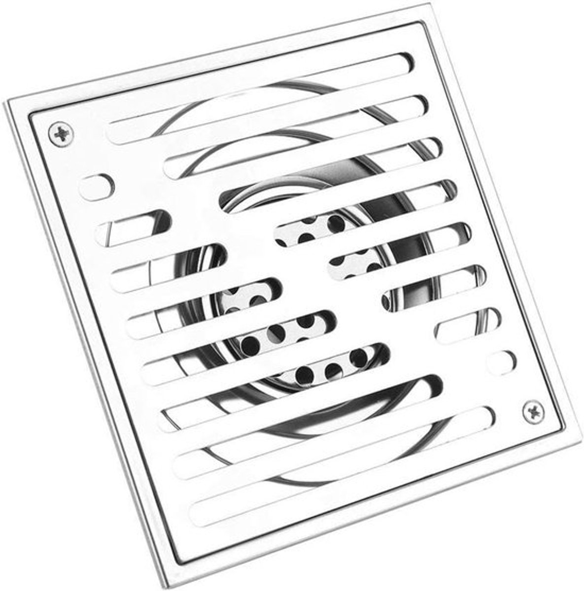 Vierkante RVS Antigeur Badkamerafvoer - Doucheafvoer met Grote Opening (150x150mm) voor Optimaal Waterafvoer en Hygiëne