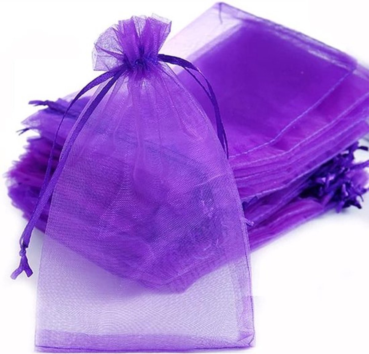 Organza-zakken voor cadeaus, tassen met trekkoord, ideaal voor feesten en bruiloften, 7 x 9 cm, Violet, Perfect voor snoep en sieraden