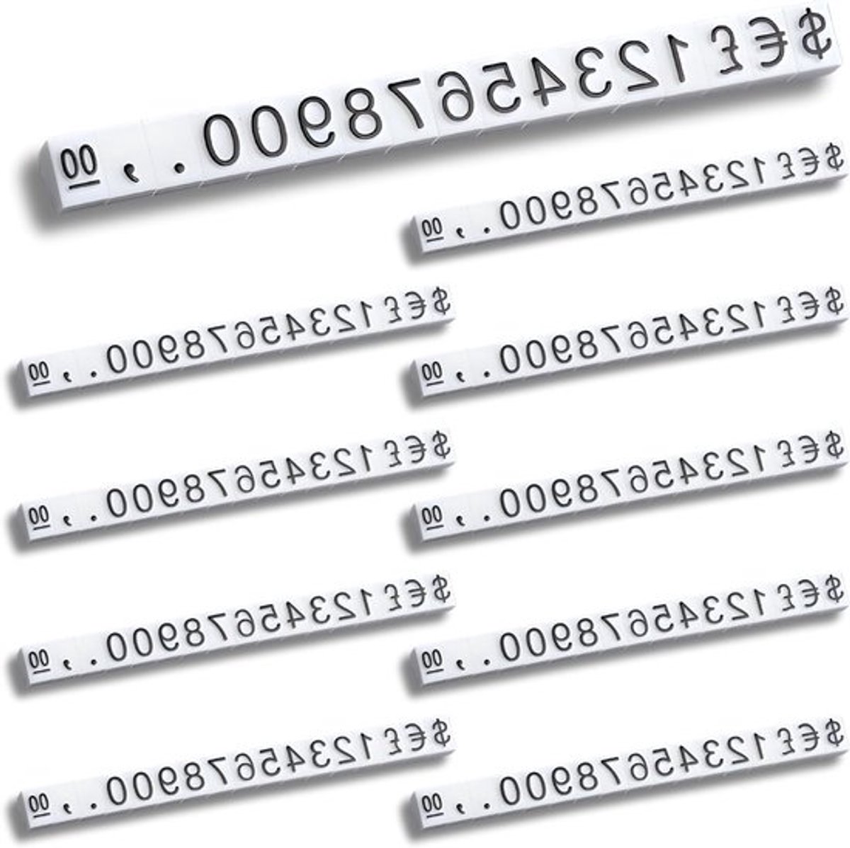 Digitale Prijslabels - 10 Stuks Metaal Prijs Marker Labels met Arabische Cijfers en Zwart-Witte Display 4x6mm