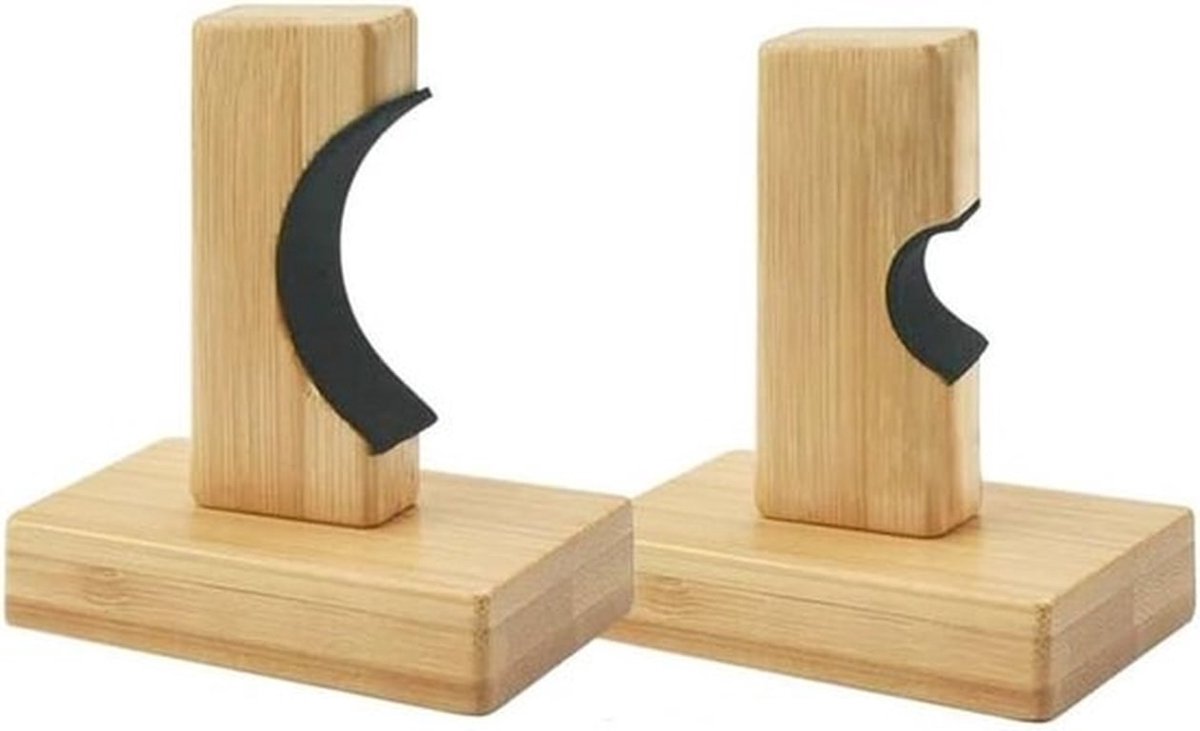 Handgemaakte wandplank voor honkbats van bamboehout, stevige ophangbeugel en viltvoering voor optimale bescherming