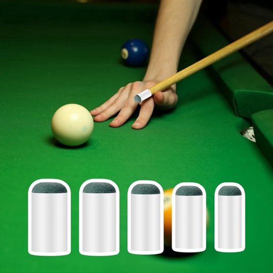50 Stuks Slip On Billiard Cue Tips in 5 Maten, Geschikt voor Snooker en Pool, Eenvoudig te Gebruiken zonder Lijm — afbeelding 2