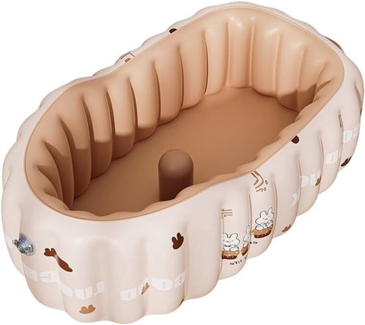 Opblaasbaar babybad met rugleuning en antislip, ideaal voor kinderen en peuters, draagbaar en comfortabel voor thuis en op reis, inclusief luchtpomp (roze)