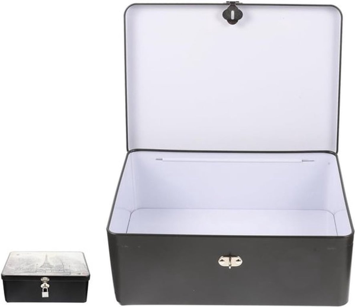 Vintage Metalen Box met Slot en Sleutel, Lockable Blikdoos voor Bureauopslag, Decoratieve Retro Cadeau Box voor Snoep, Sieraden en Kleine Onderdelen, Ruimtebesparend en Stijlvol