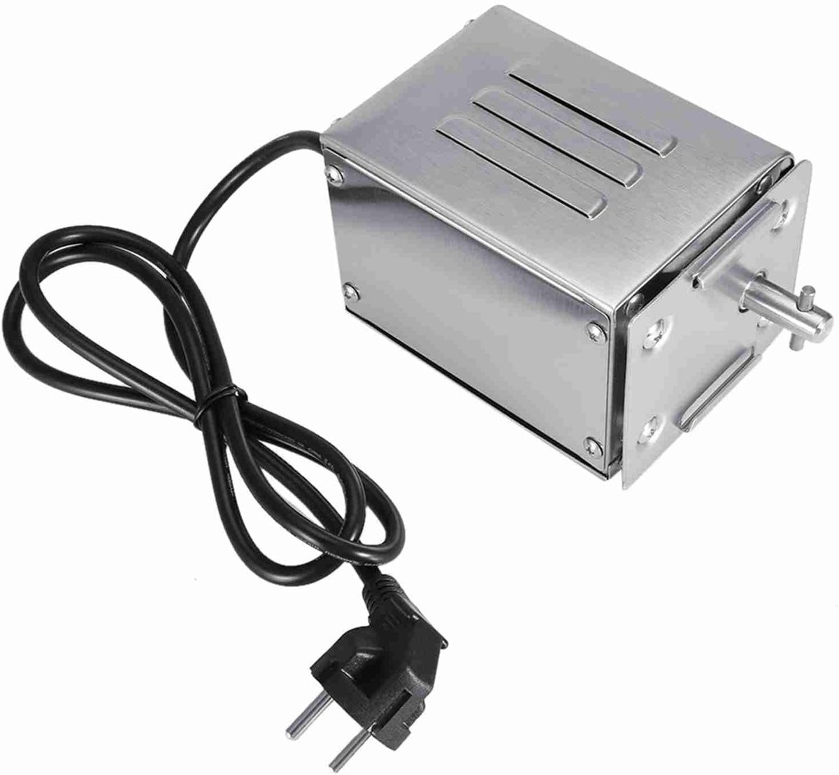 SnelShoppen - Barbecue Rotisserie Motor 220V - RVS Grillmotor voor Familie Dinners, 50-70 kgF, Dubbele Stekker, Duurzaam BBQ Accessoire