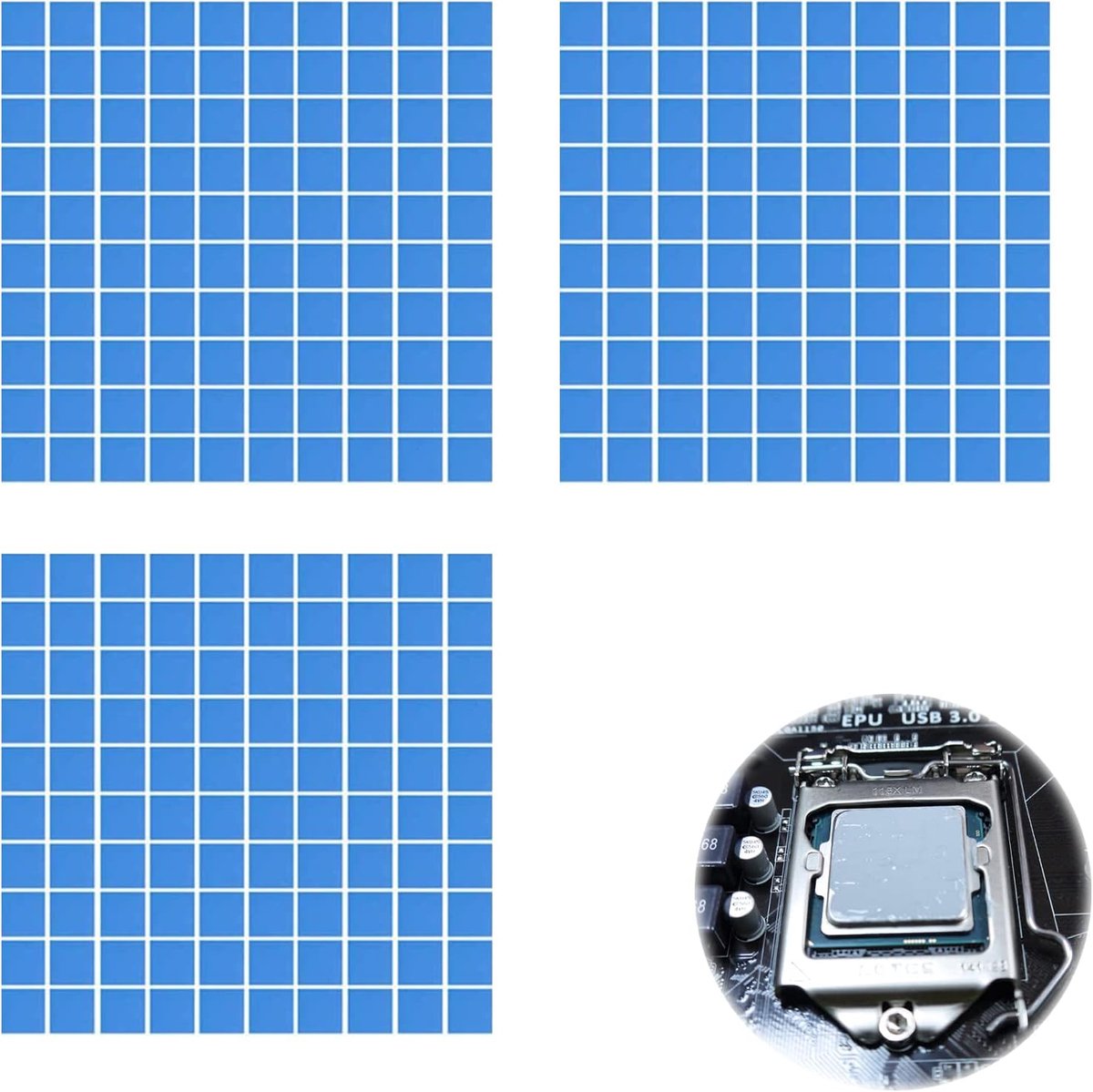 SnelShoppen - Thermal Pads 3-Pack - Hittegeleiding Siliconen Pads 100x100 mm 0.5 mm 1.0 mm 1.5 mm - Hittegeleiding voor CPU en Elektronica