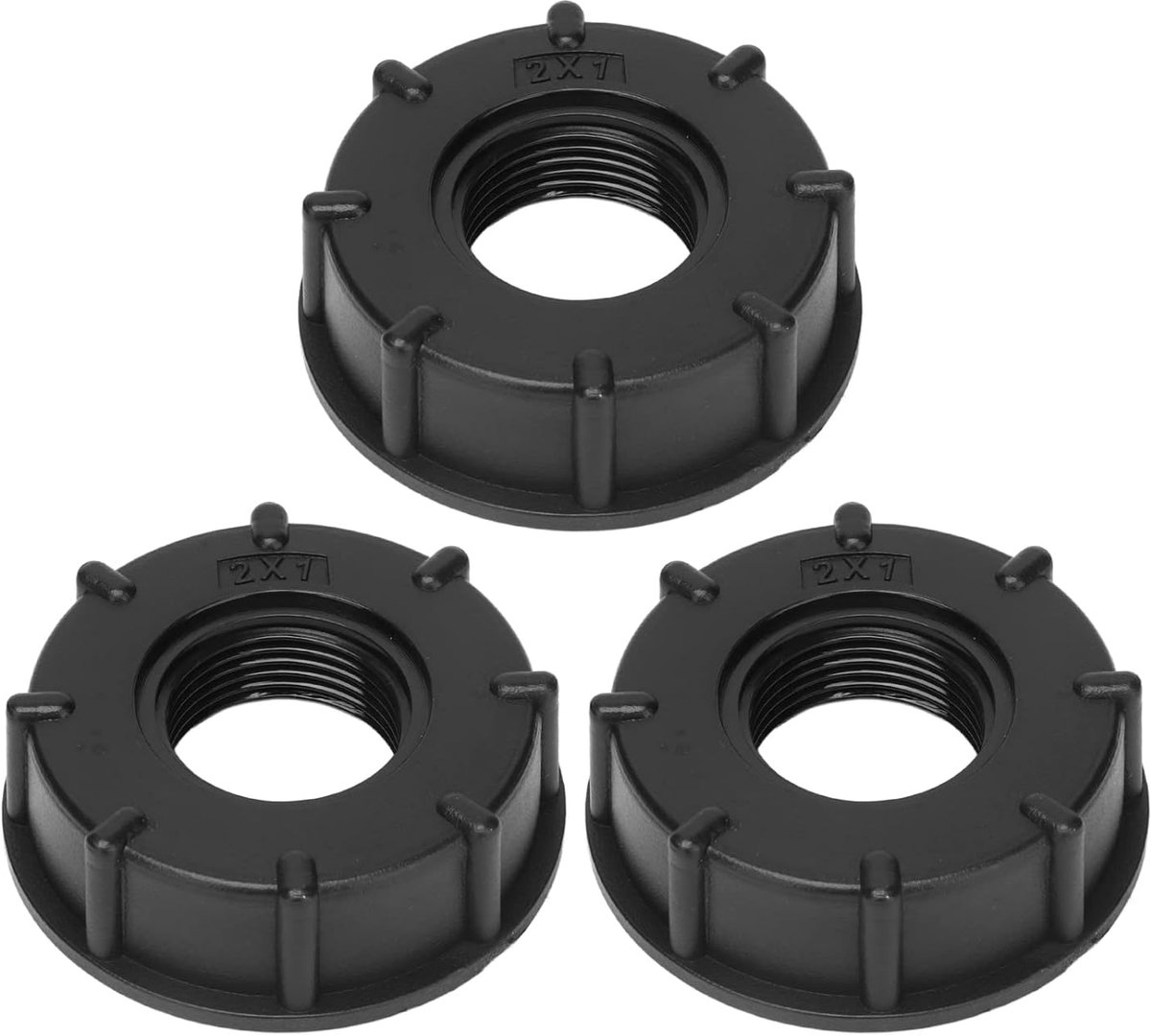 SnelShoppen - IBC Tank Connector Set 3Pcs - Coarse Draad ABS Plastic Afvoerkraan Adapter Tuinslang Aansluiting - G1