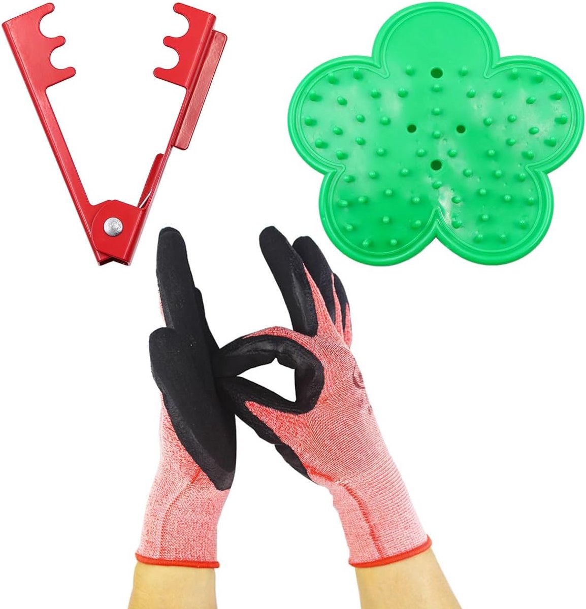SnelShoppen - 3-delige Rozen Mandrel Stripper Tool Set met Tuinhandschoenen - Professionele Snoeigereedschap voor Tuinieren en Bloemschikken - Duurzaa
