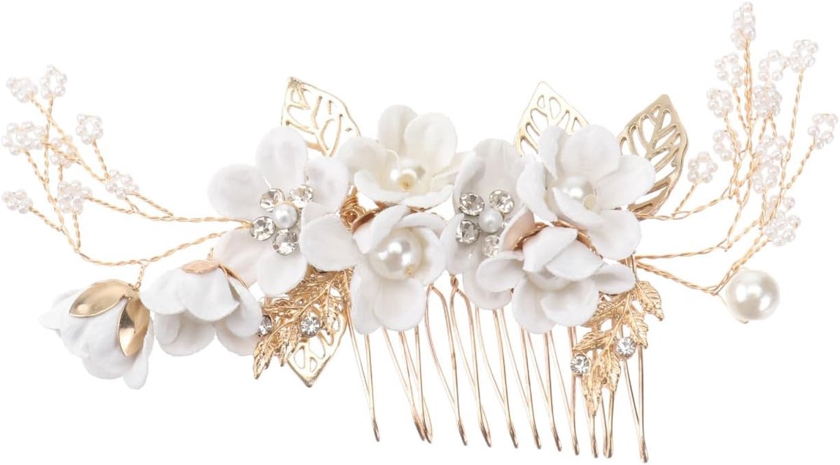SnelShoppen - Elegante Bruids Haar Kam met Kristallen en Parel, Vintage Bruidsaccessoire voor Bruiden en Bruidsmeisjes, Perfect voor Huwelijk, Bal en