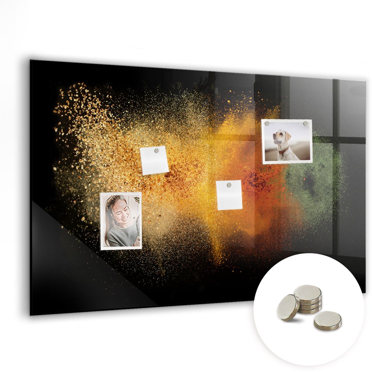 Coloray Glazen Magneetbord - Magnetisch Bord Honingraat - 90x60 cm - Veelkleurig Magneetbord - Magnetic Board - Keuken Decoratie