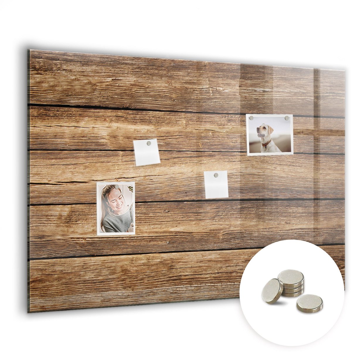 Coloray Glazen Magneetbord - Magnetisch Bord Wereldkaart gemaakt van stippen - 100x70 cm - Bruin Magneetbord - Magnetic Board - Magneetbord Design